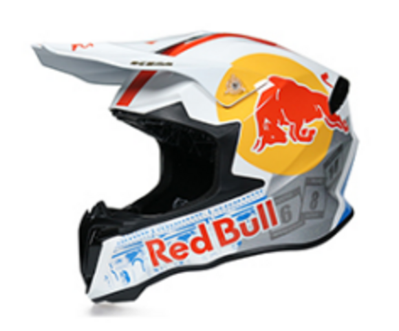 Шлем кроссовый 198 "Red Bull" White M pitbikemarket.ru