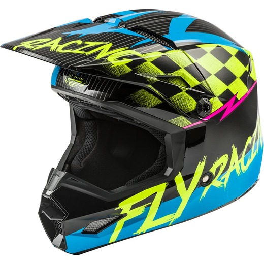 Шлем детский (кроссовый) FLY RACING KINETIC SKETCH ECE синий/Hi-Vis желтый/черный/розовый     YS pitbikemarket.ru