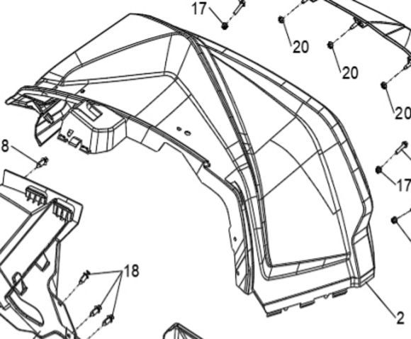 Переднее правое крыло для квадроцикла BRC 1000 / BRP 1000R Белый pitbikemarket.ru