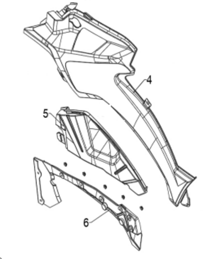 Центральный левый пластиковый обтекатель для квадроцикла BRC 1000 / BRP 1000R Белое pitbikemarket.ru